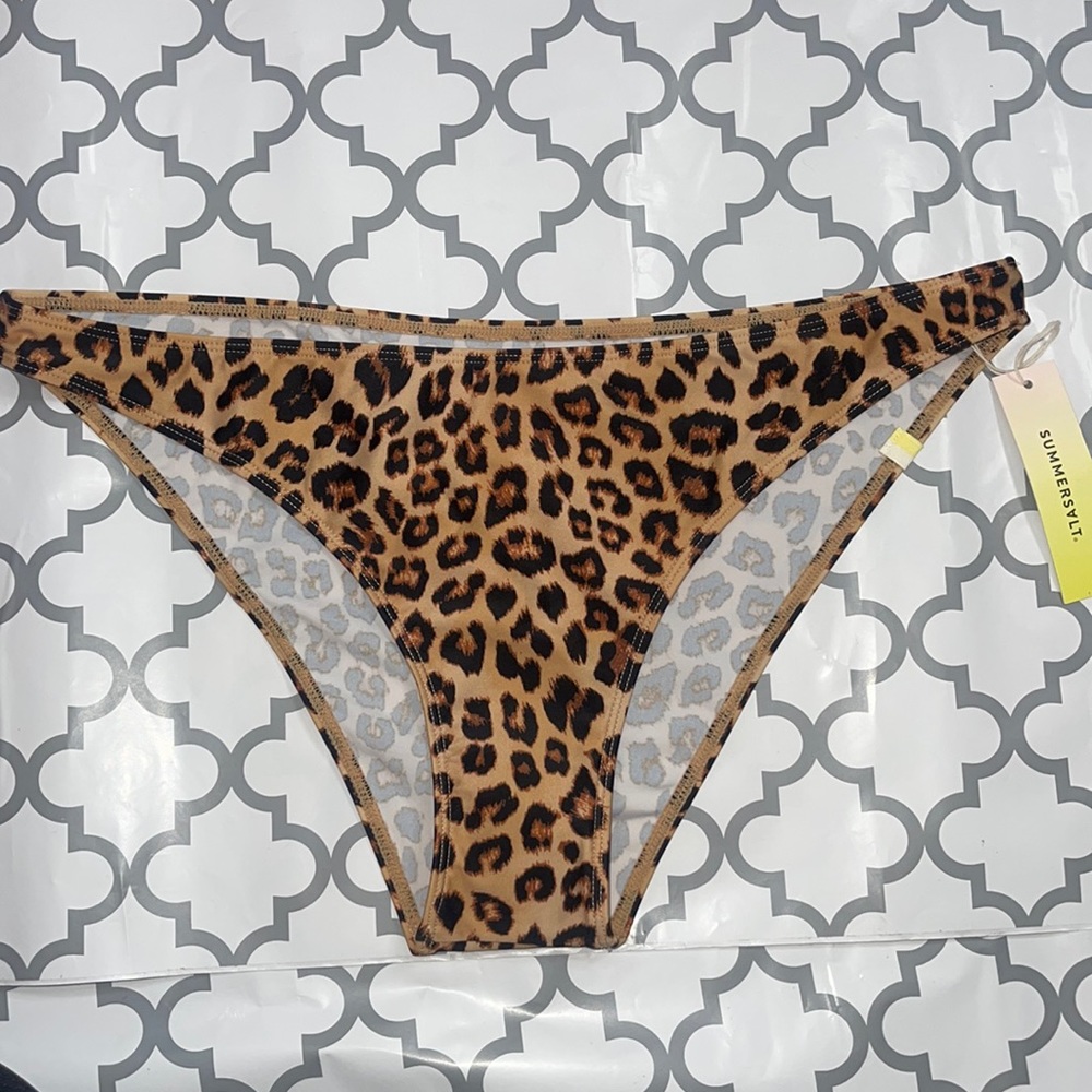 Low rise leopard print summersalt bikini bottom